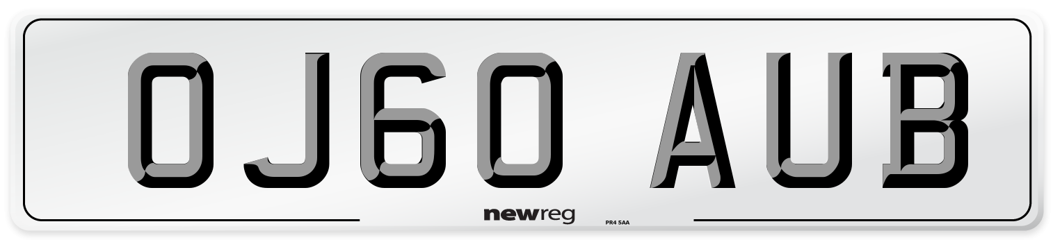 OJ60 AUB Number Plate from New Reg